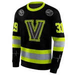 customized villanova wildcats safety motif black neon green hoodie best selling