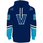customized villanova wildcats striped sleeves navy hoodie best selling
