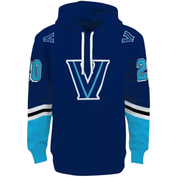 customized villanova wildcats striped sleeves navy hoodie best selling