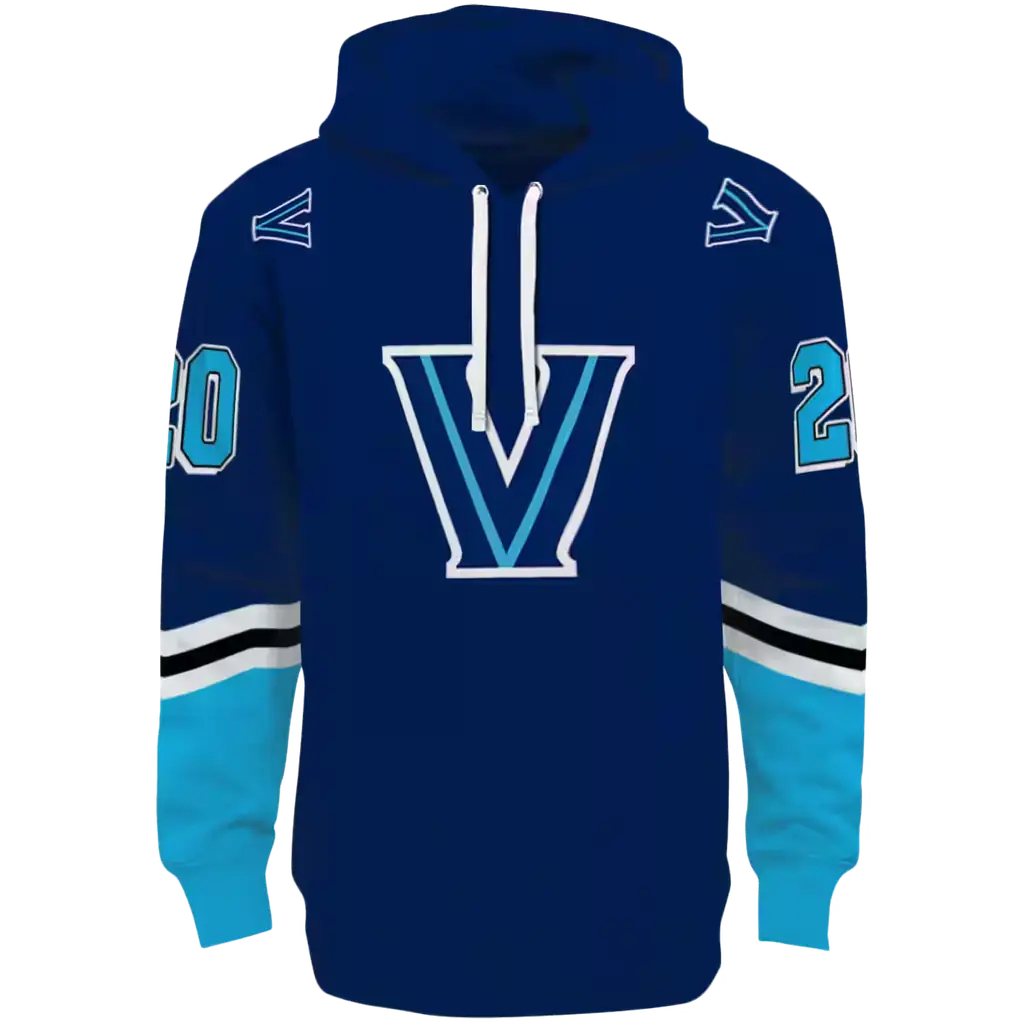 customized villanova wildcats striped sleeves navy hoodie best selling customized villanova wildcats striped sleeves navy hoodie best selling
