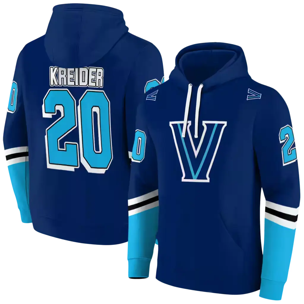 customized villanova wildcats striped sleeves navy hoodie fashion forward customized villanova wildcats striped sleeves navy hoodie fashion forward