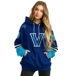 customized villanova wildcats striped sleeves navy hoodie best selling