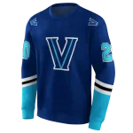 customized villanova wildcats striped sleeves navy hoodie best selling