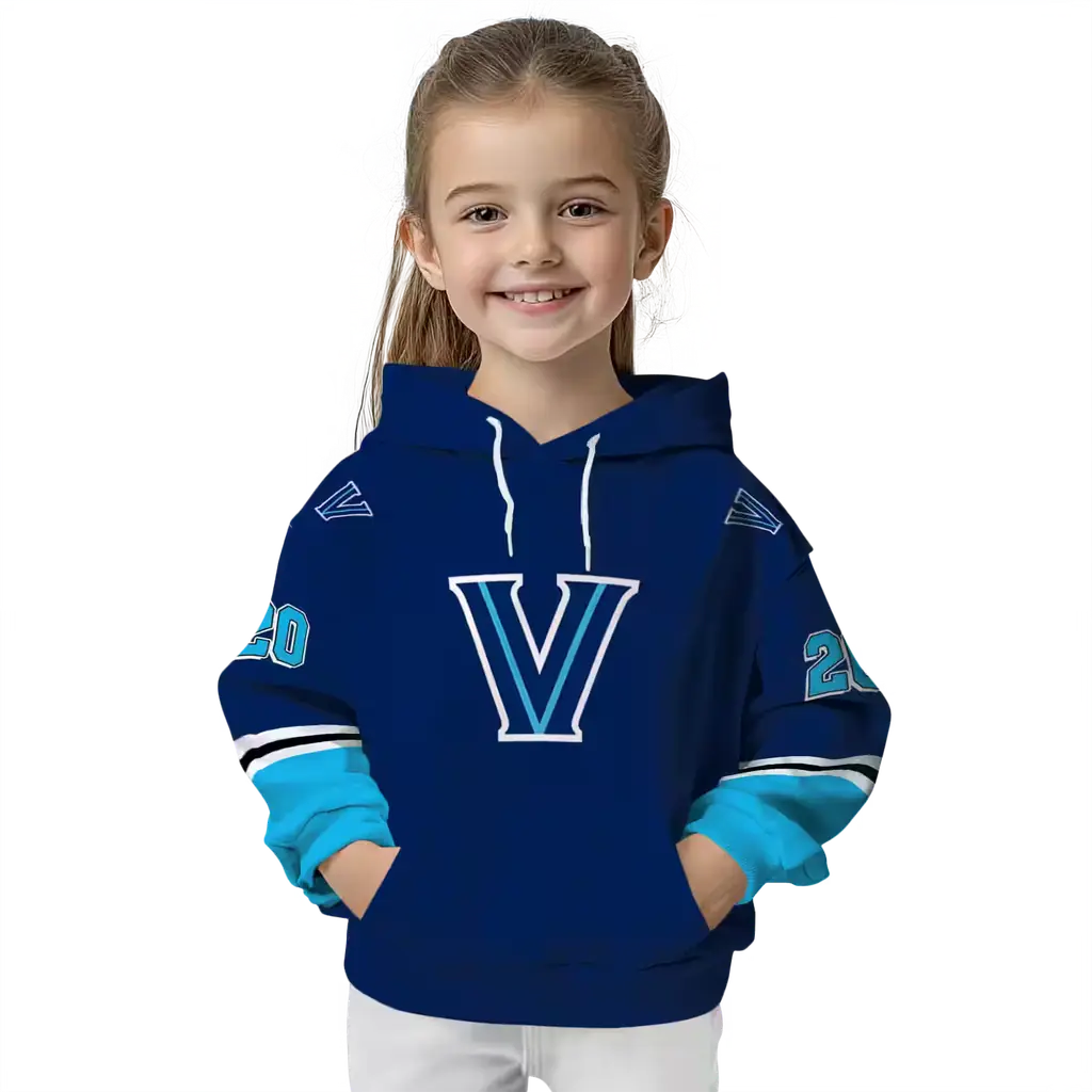 customized villanova wildcats striped sleeves navy hoodie top rated customized villanova wildcats striped sleeves navy hoodie top rated