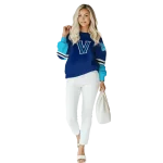 customized villanova wildcats striped sleeves navy hoodie best selling