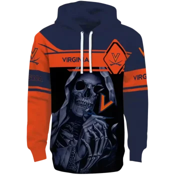 customized virginia cavaliers grim reaper blue black hoodie best selling