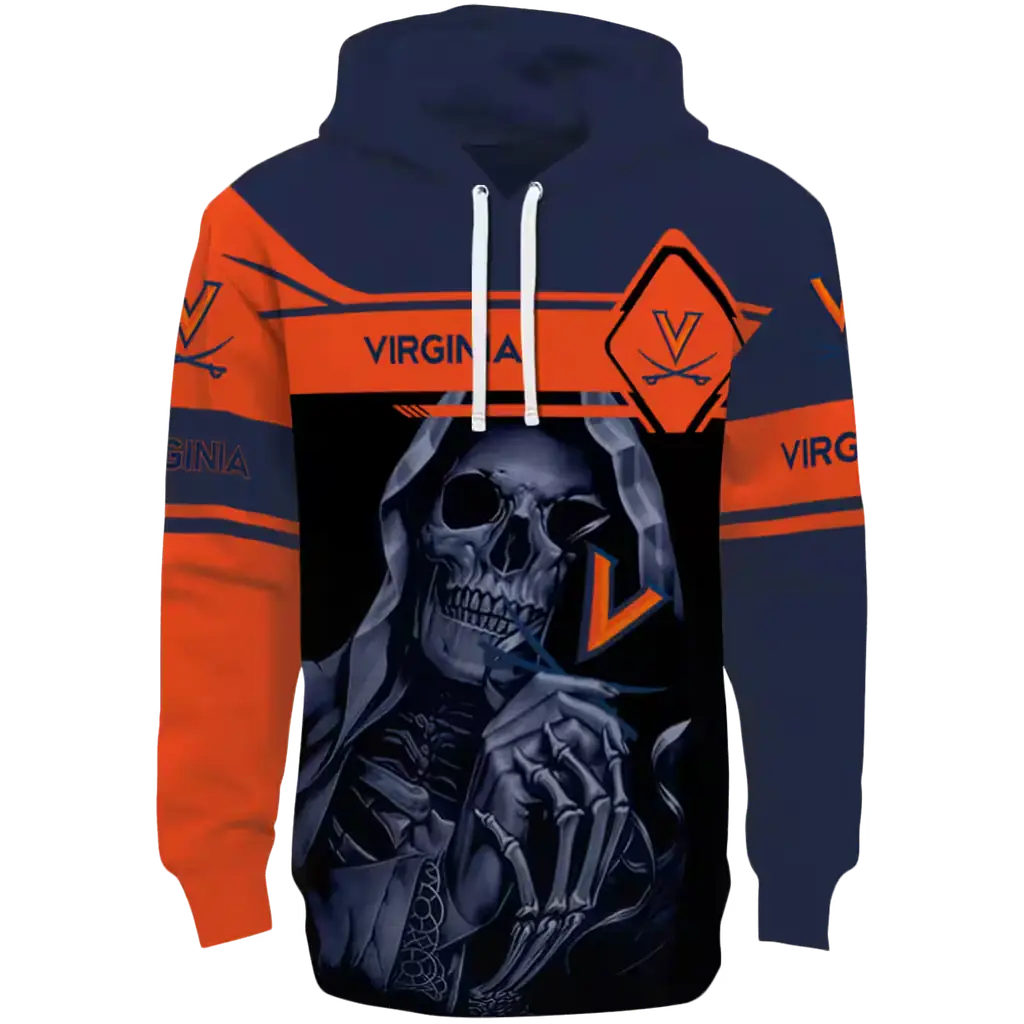 customized virginia cavaliers grim reaper blue black hoodie best selling customized virginia cavaliers grim reaper blue black hoodie best selling