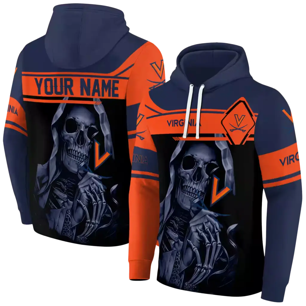 customized virginia cavaliers grim reaper blue black hoodie fashion forward customized virginia cavaliers grim reaper blue black hoodie fashion forward