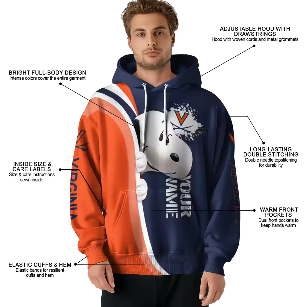 customized virginia cavaliers peeking snoopy blue hoodie latest model customized virginia cavaliers peeking snoopy blue hoodie latest model
