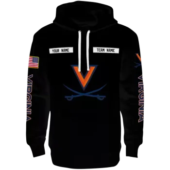 customized virginia cavaliers punisher skull black hoodie best selling