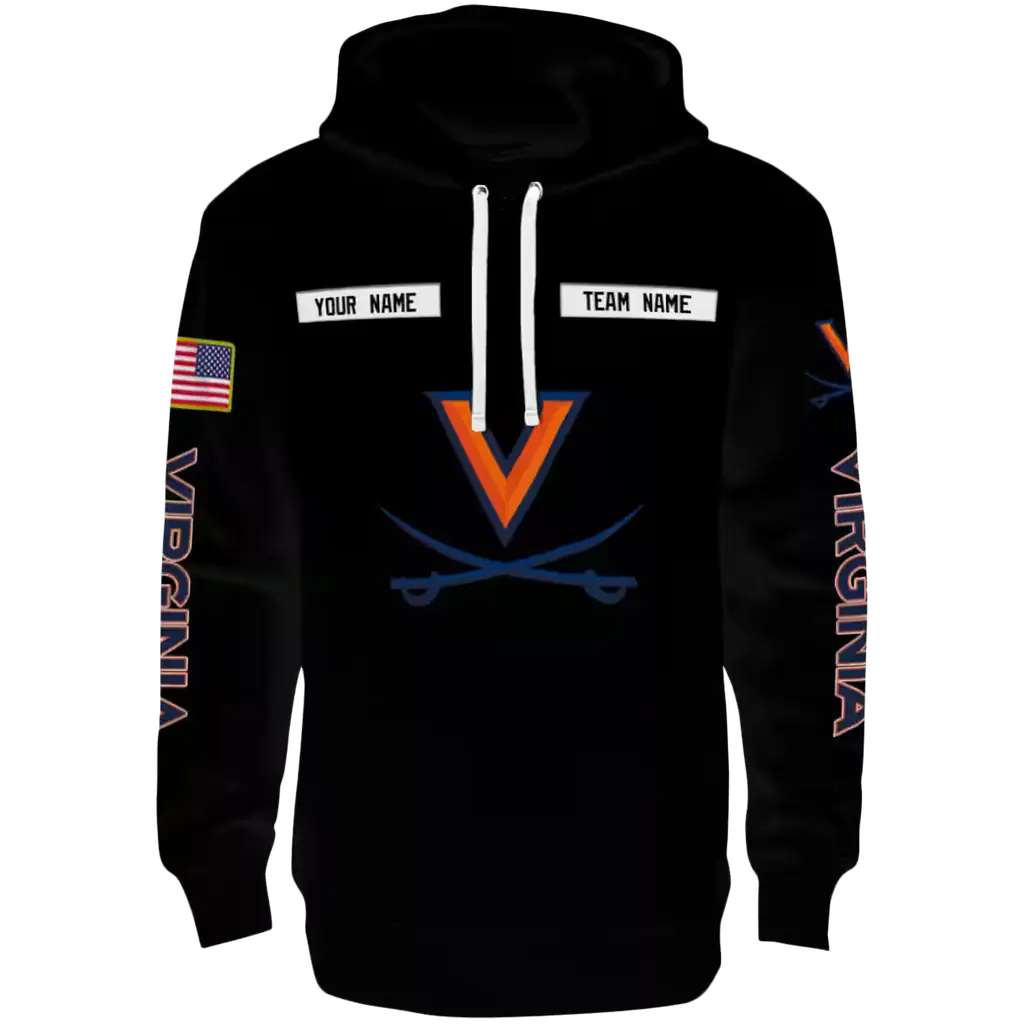 customized virginia cavaliers punisher skull black hoodie best selling customized virginia cavaliers punisher skull black hoodie best selling
