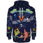 customized virginia cavaliers spongebob patrick star blue navy hoodie best selling