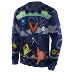 customized virginia cavaliers spongebob patrick star blue navy hoodie best selling