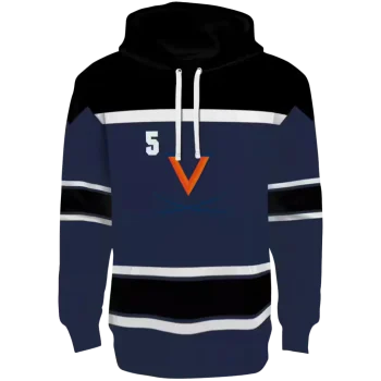 customized virginia cavaliers striped pattern blue hoodie best selling