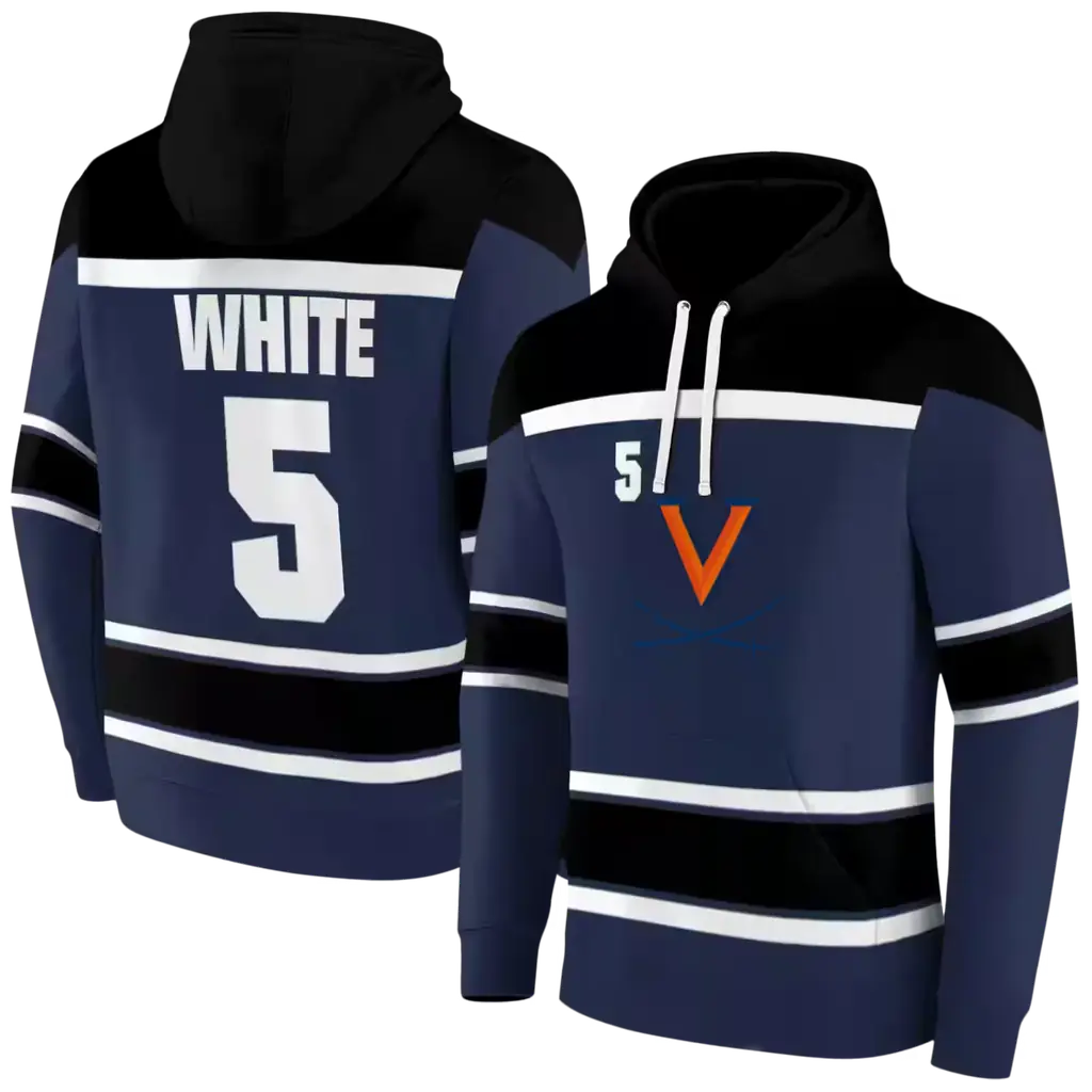 customized virginia cavaliers striped pattern blue hoodie fashion forward customized virginia cavaliers striped pattern blue hoodie fashion forward
