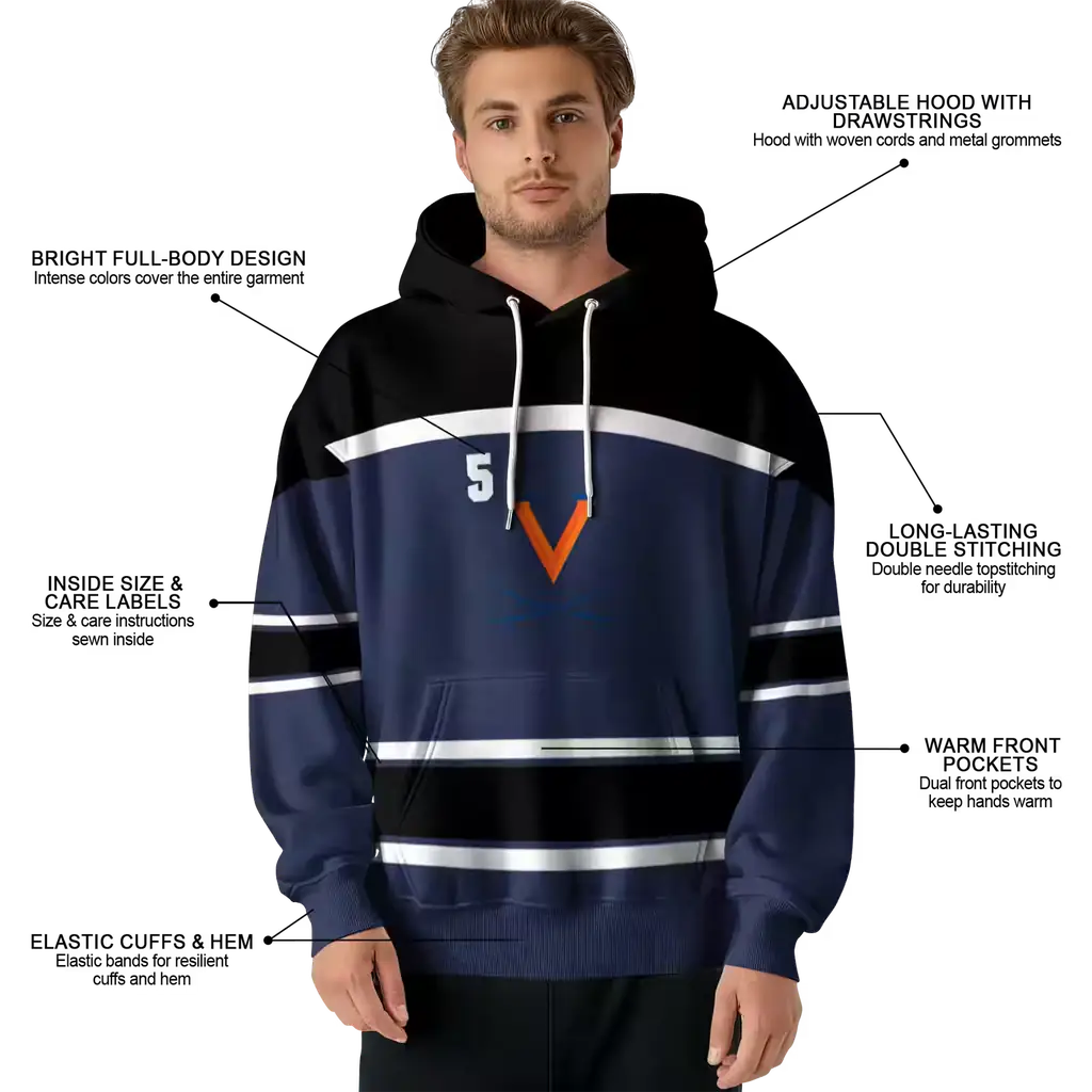 customized virginia cavaliers striped pattern blue hoodie latest model customized virginia cavaliers striped pattern blue hoodie latest model