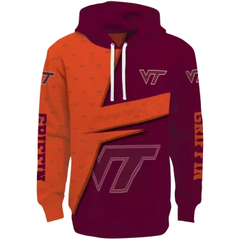 customized virginia tech hokies abstract shape maroon hoodie best selling