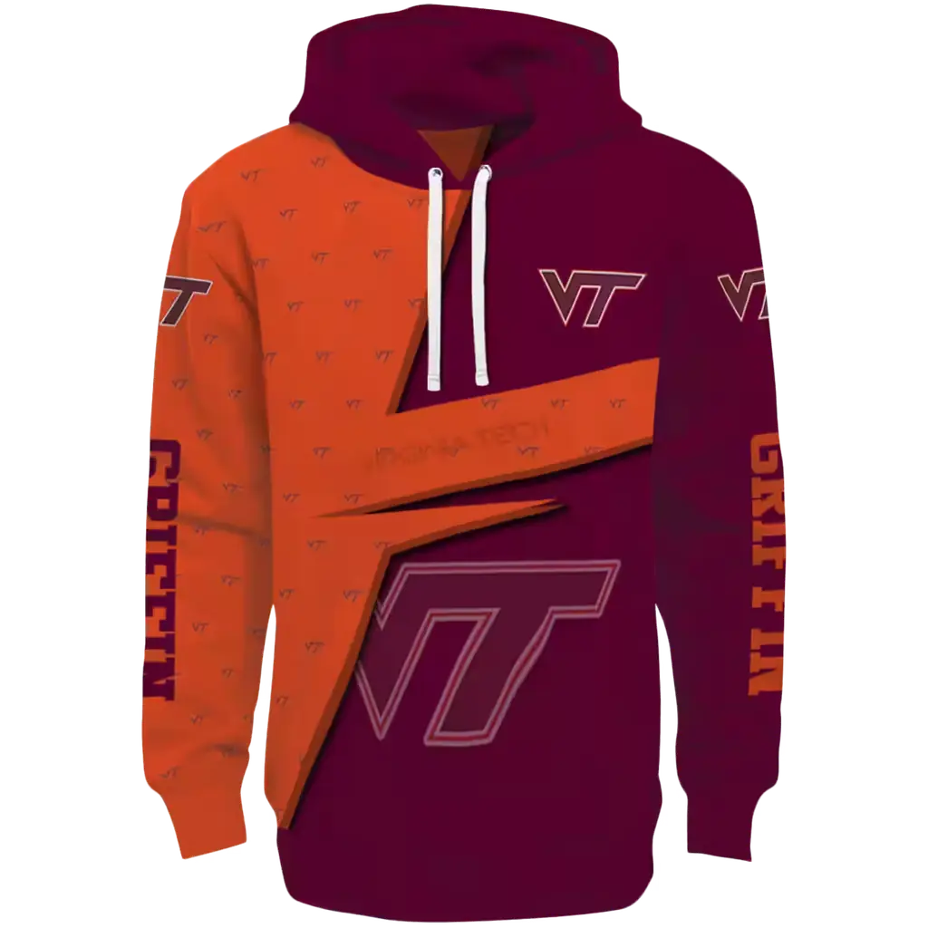 customized virginia tech hokies abstract shape maroon hoodie best selling customized virginia tech hokies abstract shape maroon hoodie best selling