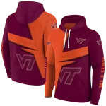 customized virginia tech hokies abstract shape maroon hoodie best selling