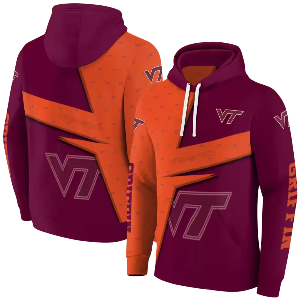 customized virginia tech hokies abstract shape maroon hoodie fashion forward customized virginia tech hokies abstract shape maroon hoodie fashion forward