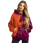 customized virginia tech hokies abstract shape maroon hoodie best selling