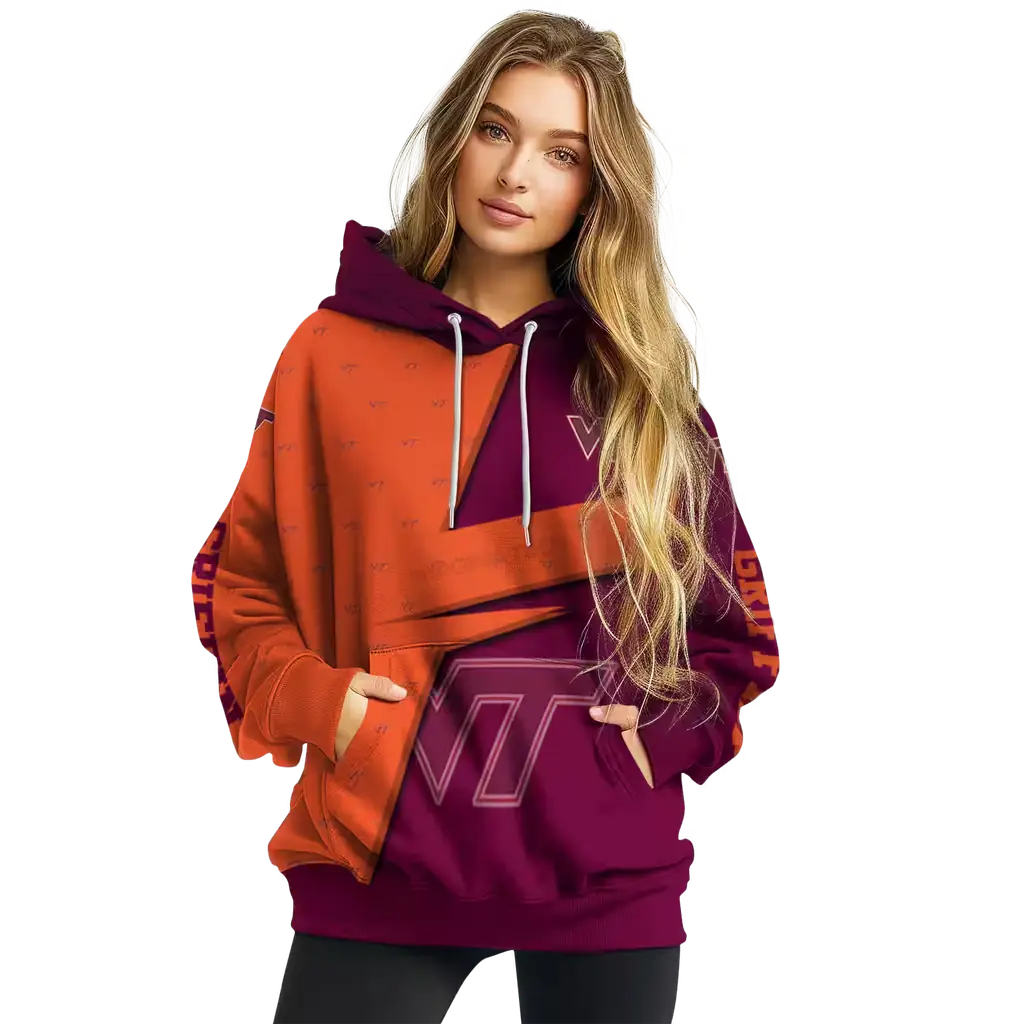 customized virginia tech hokies abstract shape maroon hoodie high quality customized virginia tech hokies abstract shape maroon hoodie high quality