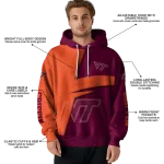 customized virginia tech hokies abstract shape maroon hoodie best selling