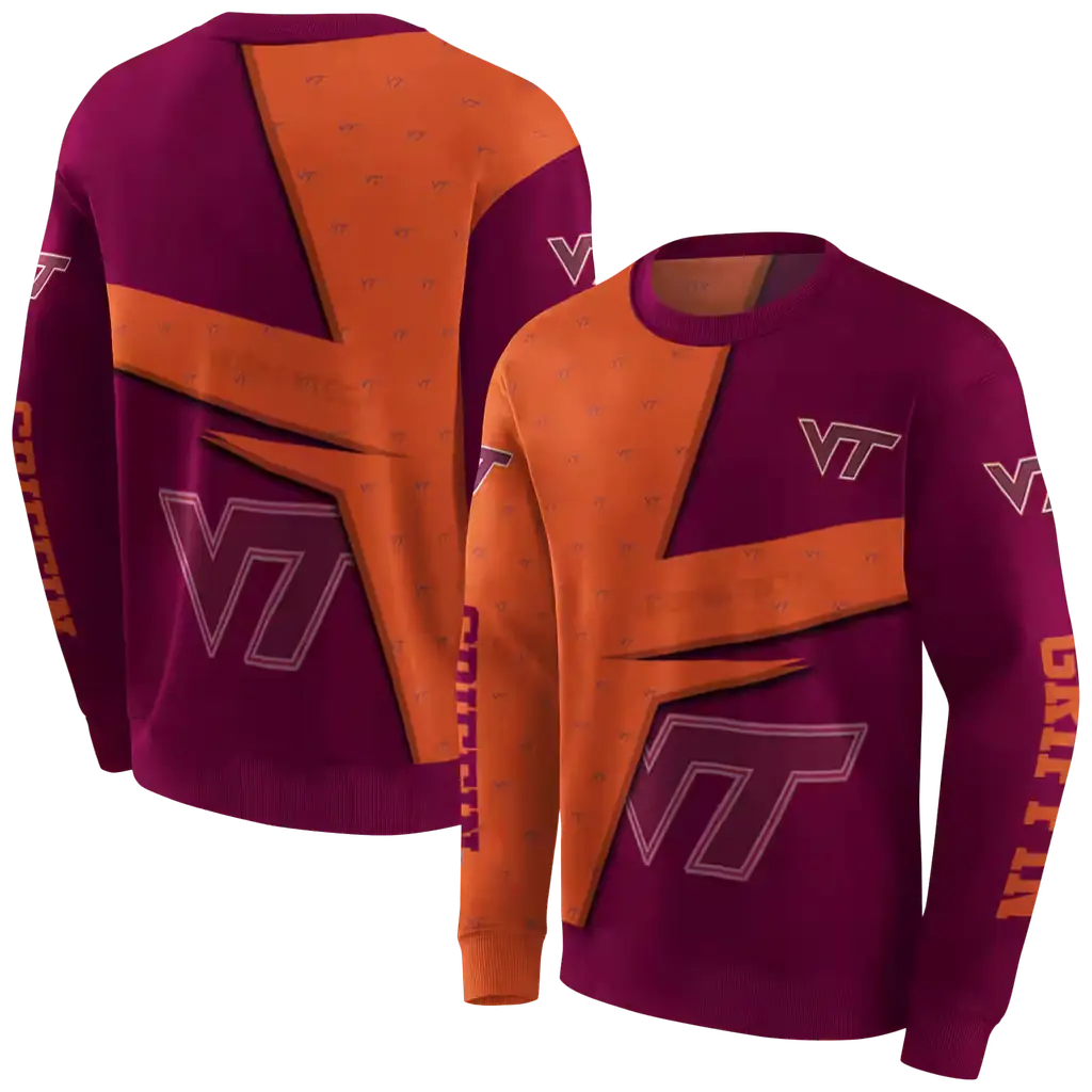 customized virginia tech hokies abstract shape maroon hoodie premium grade customized virginia tech hokies abstract shape maroon hoodie premium grade
