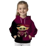 customized virginia tech hokies baby yoda maroon black hoodie best selling