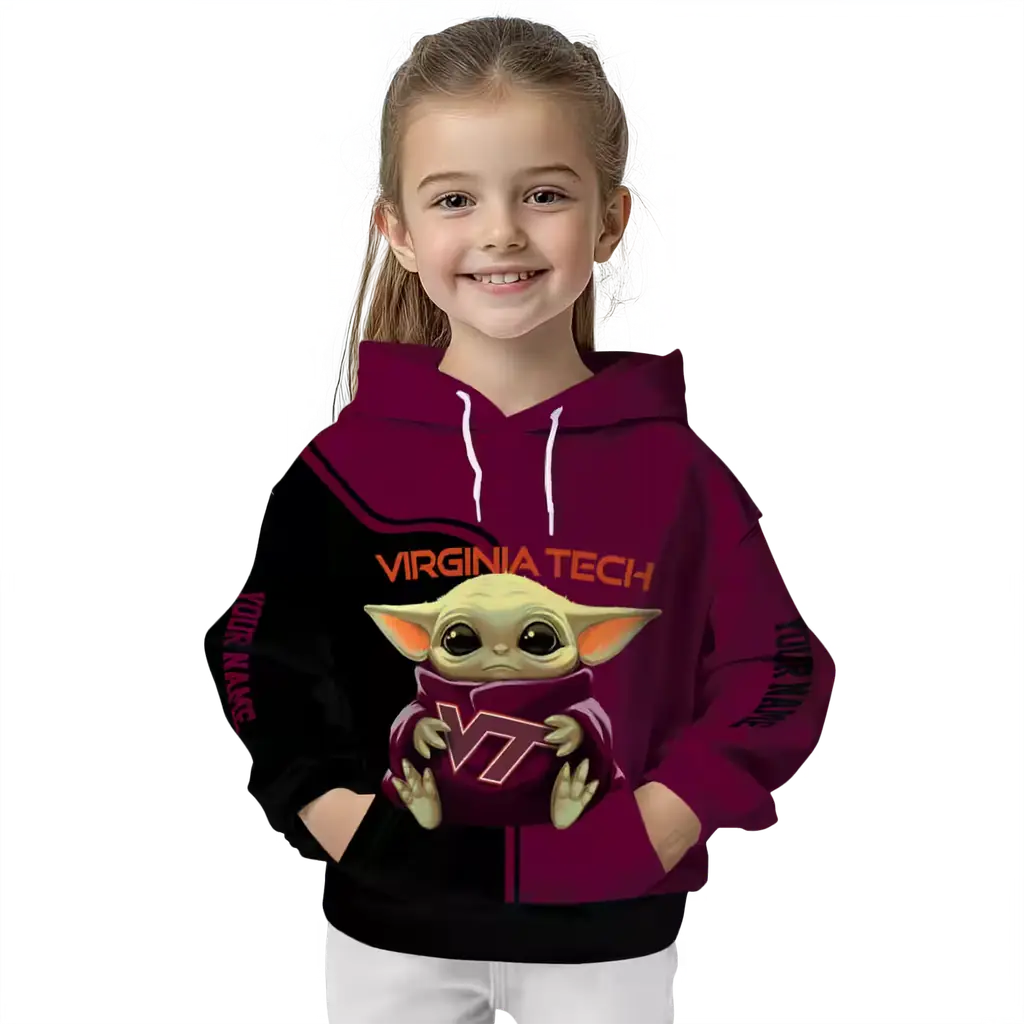 customized virginia tech hokies baby yoda maroon black hoodie top rated customized virginia tech hokies baby yoda maroon black hoodie top rated