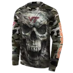 customized virginia tech hokies camo skull hoodie best selling
