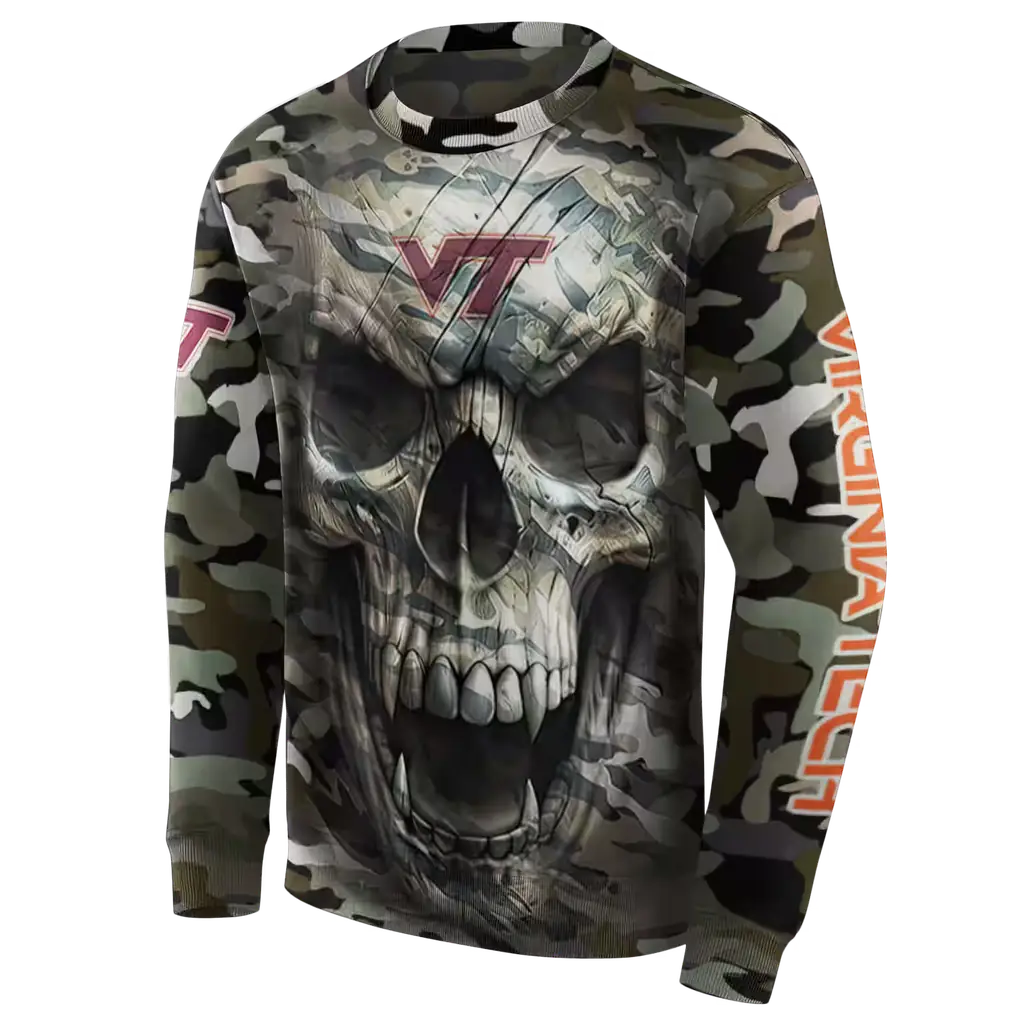 customized virginia tech hokies camo skull hoodie new arrival customized virginia tech hokies camo skull hoodie new arrival