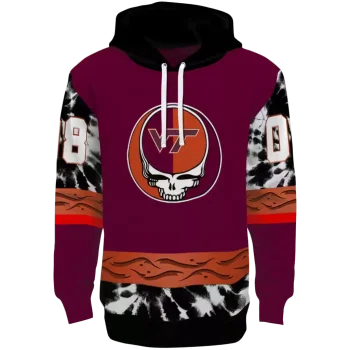 customized virginia tech hokies grateful vibes maroon hoodie best selling