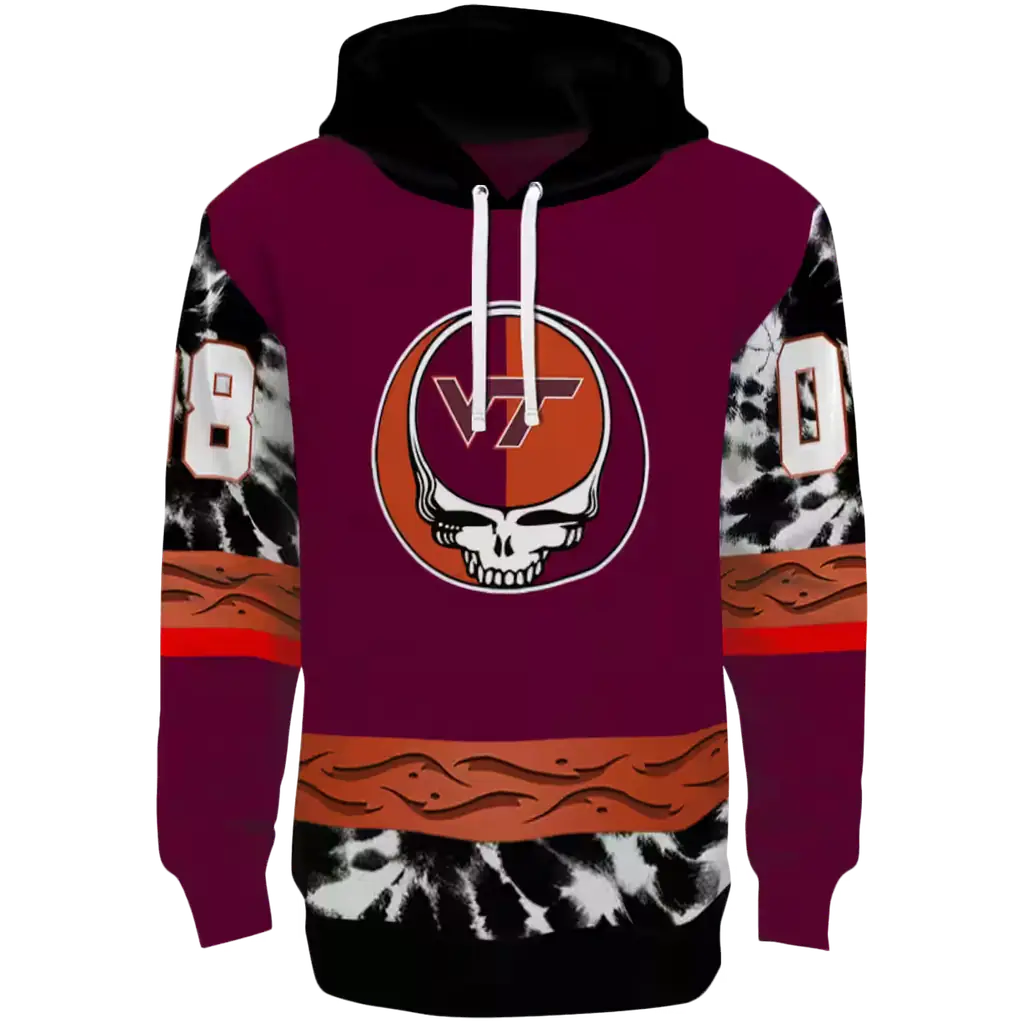 customized virginia tech hokies grateful vibes maroon hoodie best selling customized virginia tech hokies grateful vibes maroon hoodie best selling
