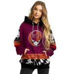 customized virginia tech hokies grateful vibes maroon hoodie best selling