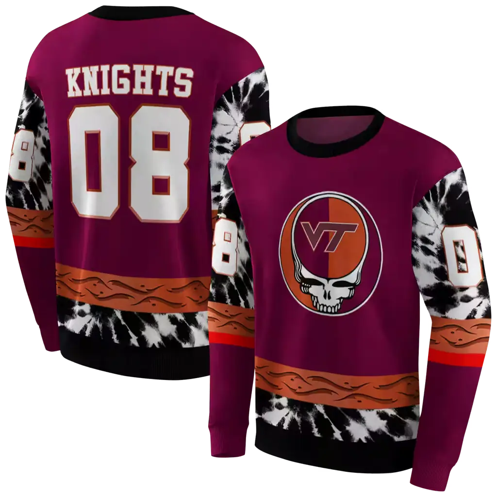 customized virginia tech hokies grateful vibes maroon hoodie premium grade customized virginia tech hokies grateful vibes maroon hoodie premium grade