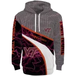 customized virginia tech hokies hexagonal mesh maroon black gray hoodie best selling