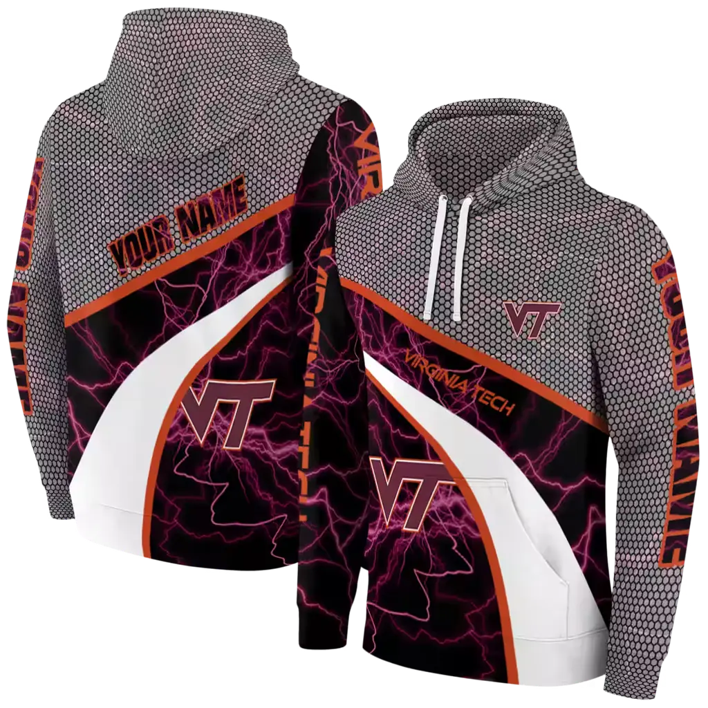 customized virginia tech hokies hexagonal mesh maroon black gray hoodie fashion forward customized virginia tech hokies hexagonal mesh maroon black gray hoodie fashion forward