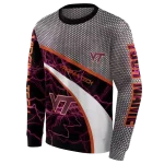 customized virginia tech hokies hexagonal mesh maroon black gray hoodie best selling