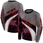 customized virginia tech hokies hexagonal mesh maroon black gray hoodie best selling
