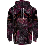 customized virginia tech hokies hunting theme maroon black hoodie best selling