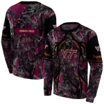 customized virginia tech hokies hunting theme maroon black hoodie best selling