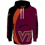 customized virginia tech hokies minimalist design maroon black hoodie best selling