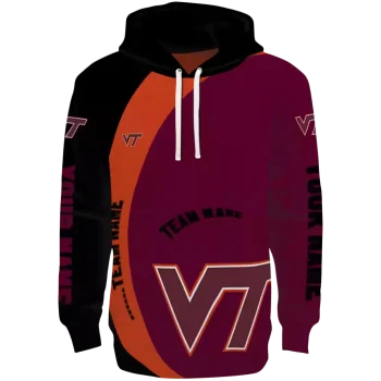 customized virginia tech hokies minimalist design maroon black hoodie best selling