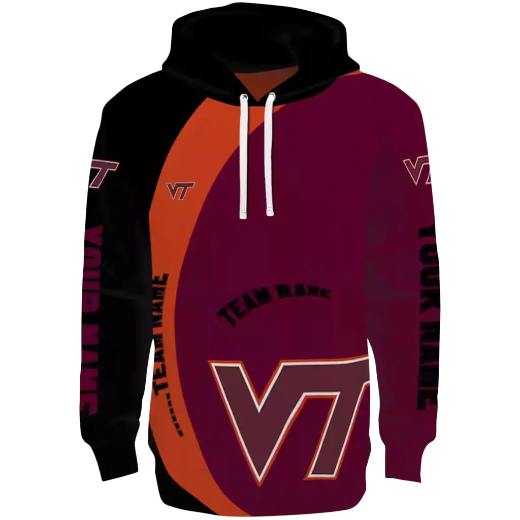 customized virginia tech hokies minimalist design maroon black hoodie best selling customized virginia tech hokies minimalist design maroon black hoodie best selling
