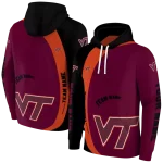 customized virginia tech hokies minimalist design maroon black hoodie best selling