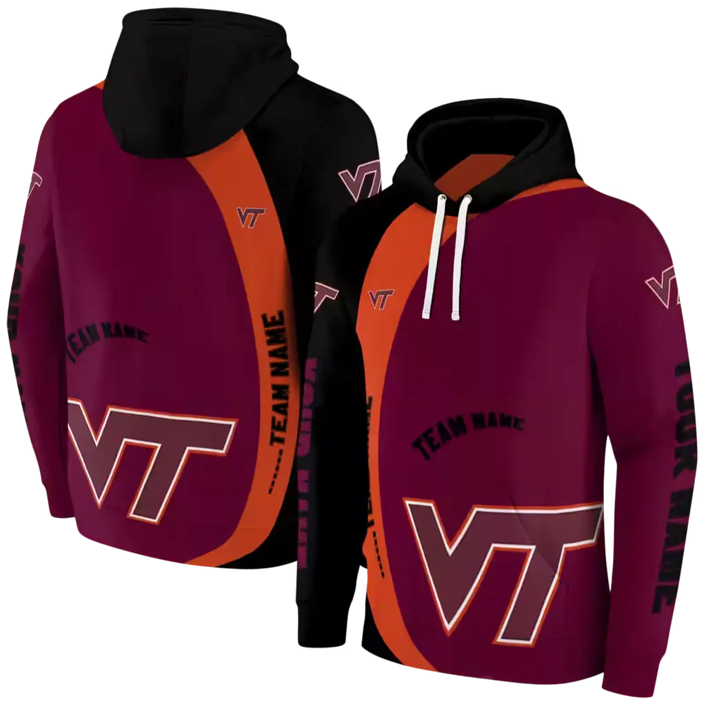customized virginia tech hokies minimalist design maroon black hoodie fashion forward customized virginia tech hokies minimalist design maroon black hoodie fashion forward