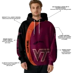 customized virginia tech hokies minimalist design maroon black hoodie best selling