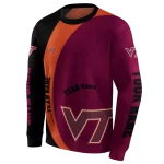 customized virginia tech hokies minimalist design maroon black hoodie best selling