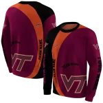 customized virginia tech hokies minimalist design maroon black hoodie best selling